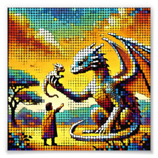 Foto pixelated image of a dragon trainer