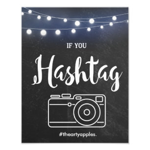 Foto Pizarra con la muestra de Hashtag de las luces