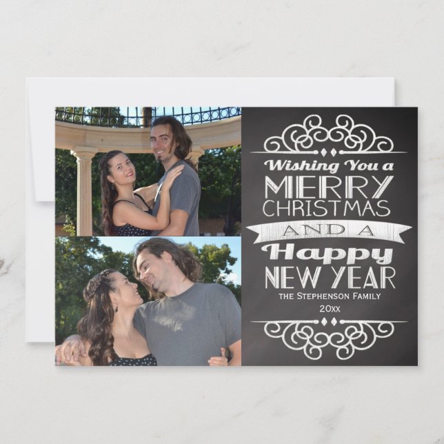 Foto Pizarra Vintage Navidad Personalizada (Anverso)