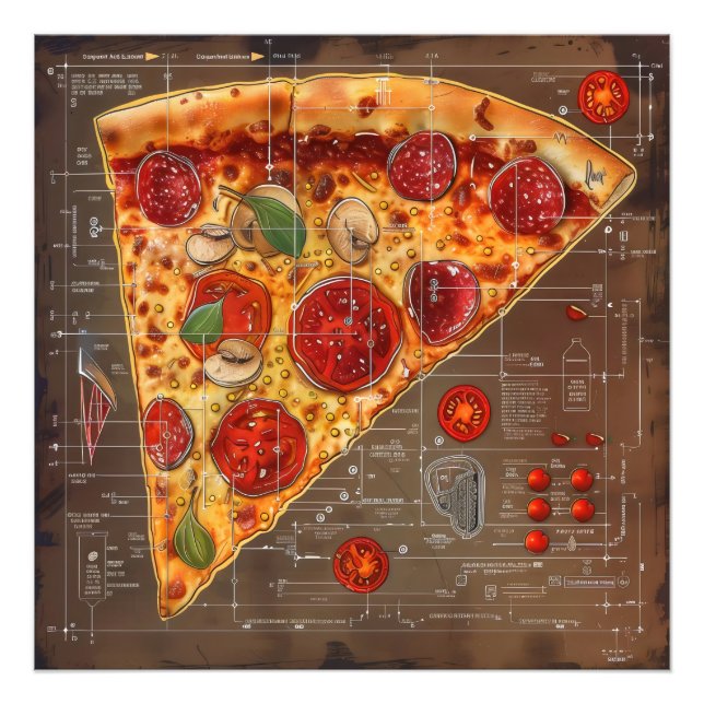 Foto Pizza Modern Blueprint (Frente)