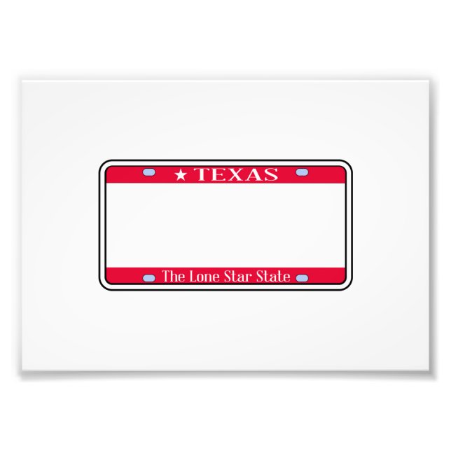 Foto Placa de licencia estatal de Texas en blanco (Frente)