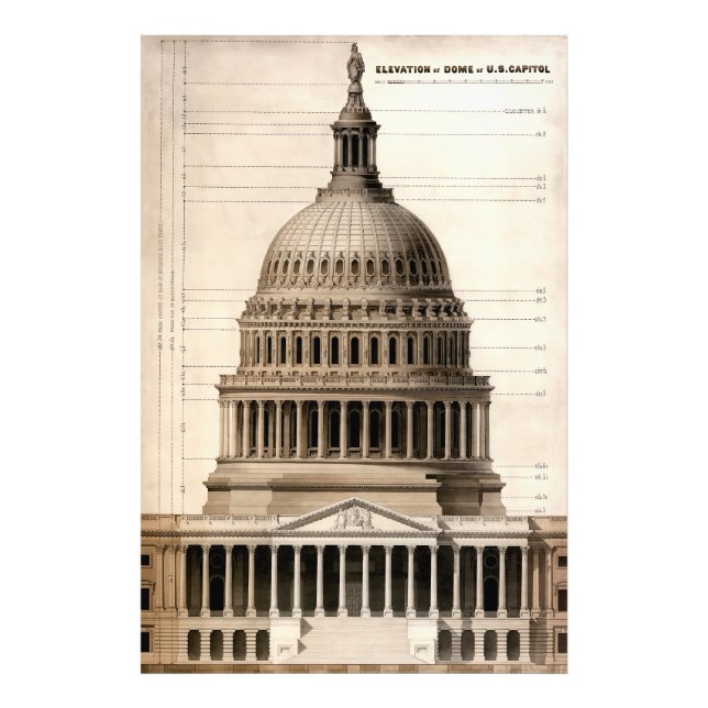 Foto Plan Arquitectónico del Capitolio de Estados Unido (Frente)