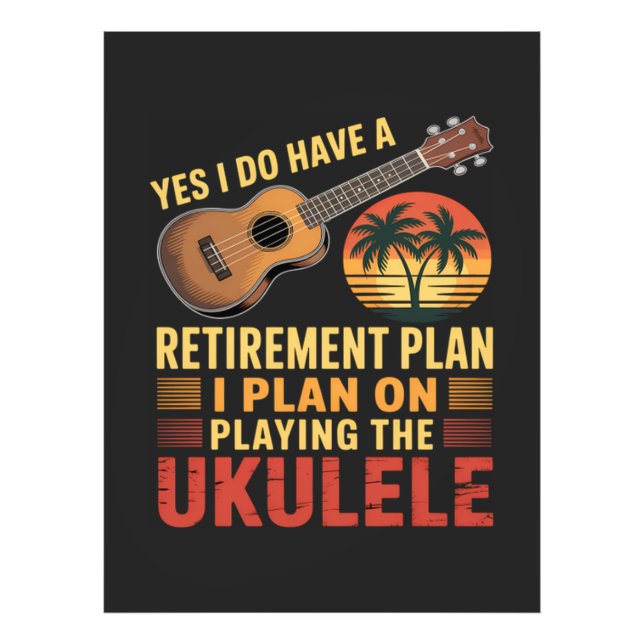 Foto Plan de jubilación de ukulele divertido (Frente)