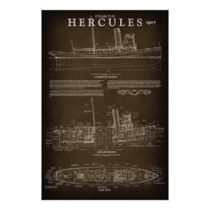 Foto Plan HERCULES de remolcador de vapor 1907