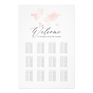 Foto Plano de asiento de boda de mapa de color de agua 