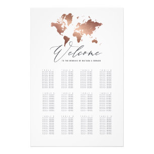 Foto Plano de asientos para bodas del mapa del mundo de