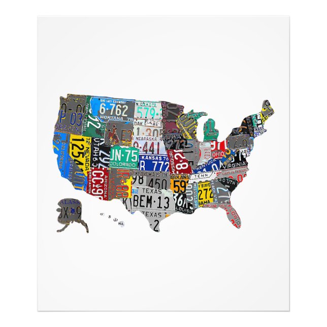 Foto Planta de licencia A de bandera de mapa de Estados (Frente)
