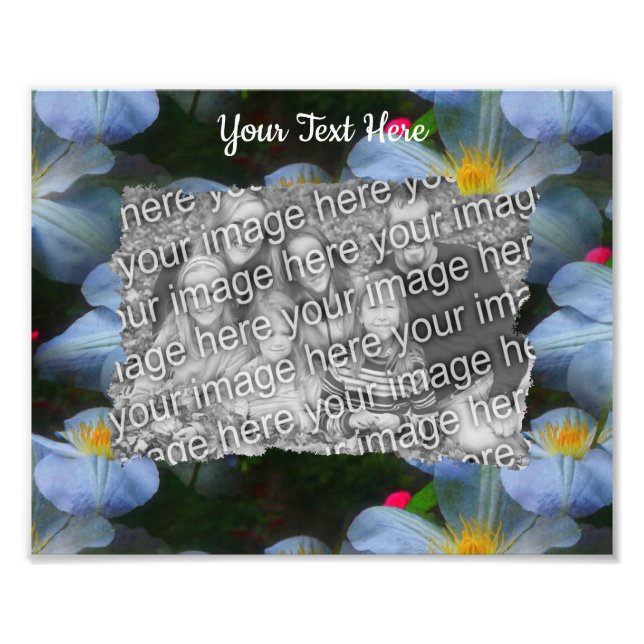 Foto Plantilla de marco de flores blancas de clematis (Frente)