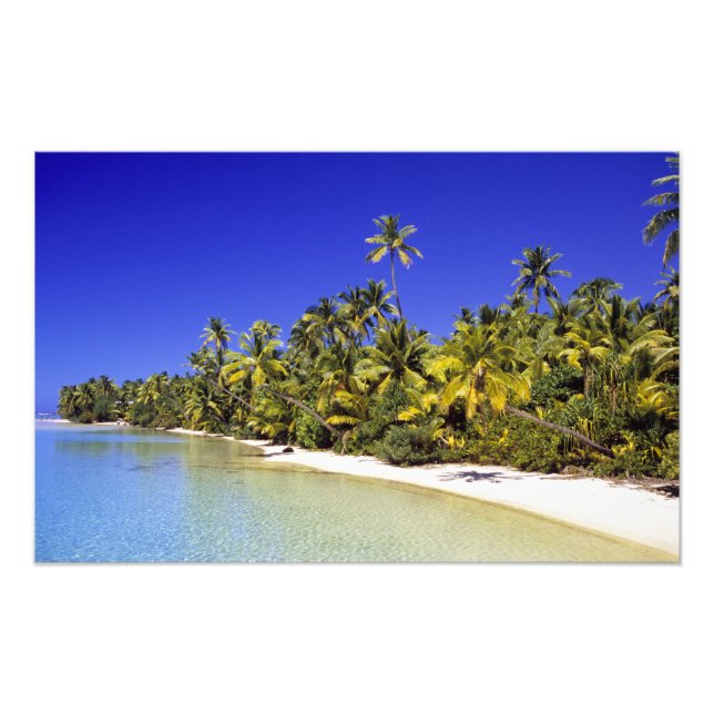 Foto Playa bordeada de palmeras Islas Cook 6 (Frente)