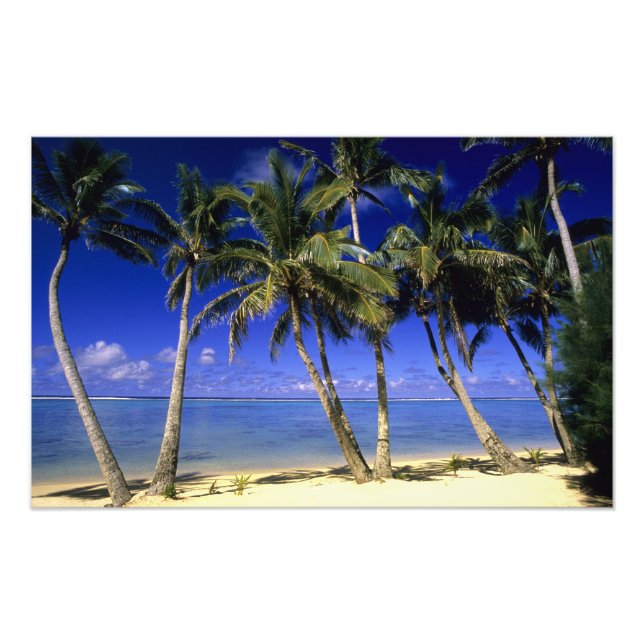 Foto Playa bordeada de palmeras Islas Cook 6 (Frente)