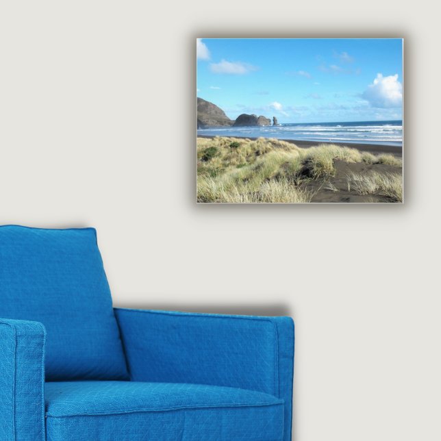 Foto Playa Piha de verano de Auckland de Nueva Zelanda (New Zealand Auckland Summer Piha Beach Photo Print, Wall Decor)