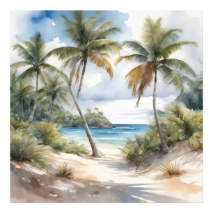 Foto Playa tropical con palmeras
