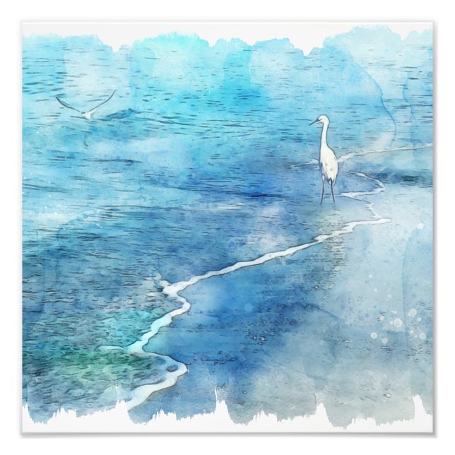 Foto Playa tropical en Verde azulado Aqua Turquoise Azu (Frente)