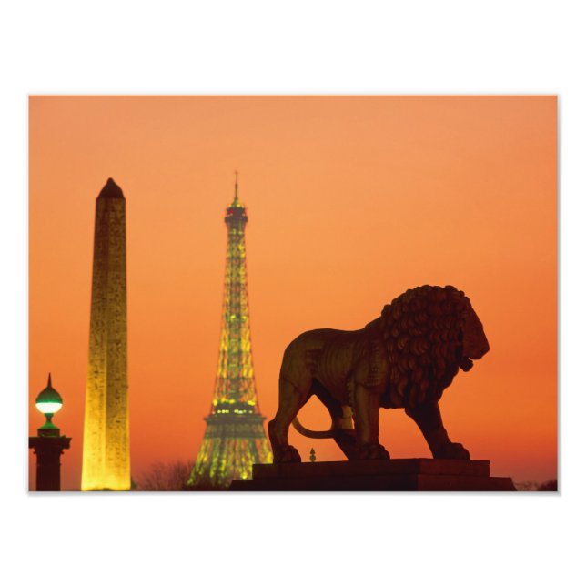 Foto Plaza de la Concordia; Torre Eiffel; Obelisco; (Frente)