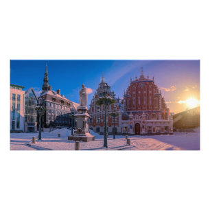 Foto Plaza del ayuntamiento de Riga en invierno