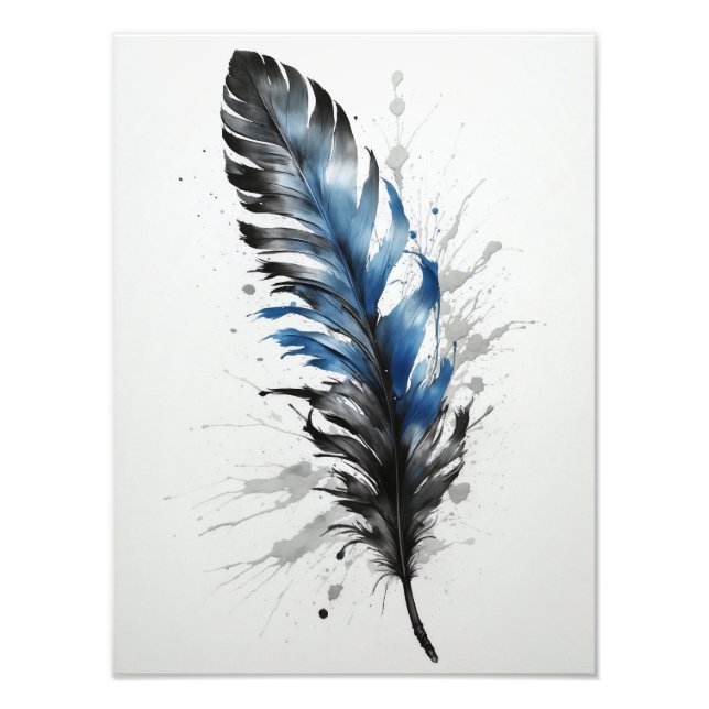 Foto Pluma - Negro y azul (Frente)