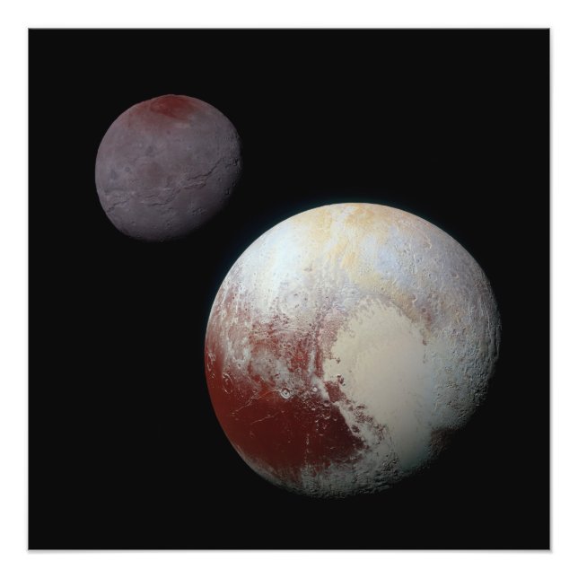 Foto Pluto y Barón 9 o Sistema Solar de Planeta Enano (Frente)