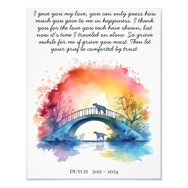 Foto Poema de la simpatía por el Mascota del regalo con (Frente)