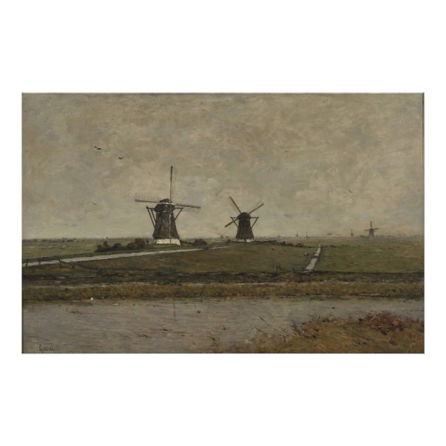 Foto Polder con molinos cerca de Overschie (Frente)