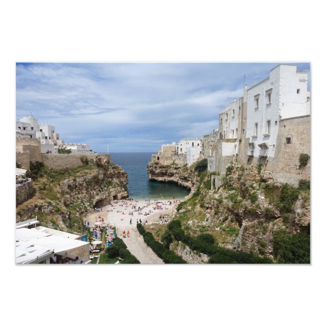 Foto Polignano a Mare city beach in Puglia print (Frente)