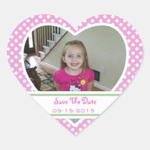 Foto: Polka-dot Heart: Save The Date Pegatinas
