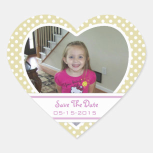 Foto: Polka-dot Heart: Save The Date Pegatinas