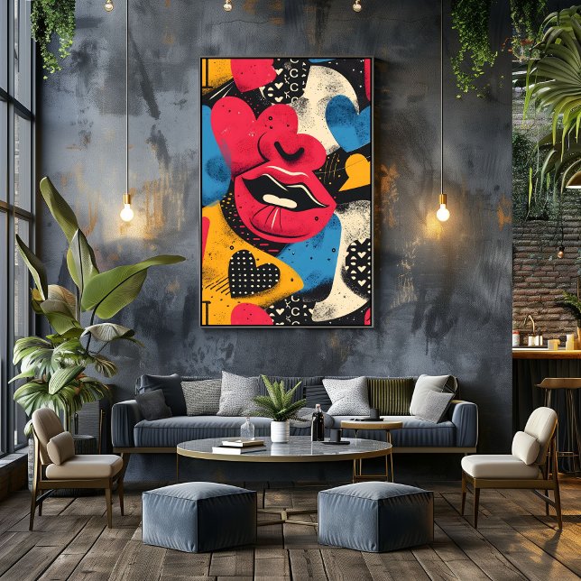 Foto Pop Art Abstracto: Labios y Corazones (Subido por el creador)