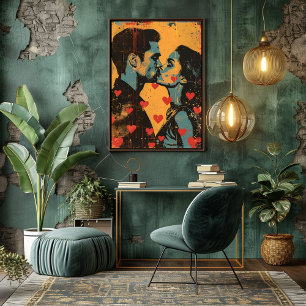 Foto Pop Art de Amor: Beso Romántico