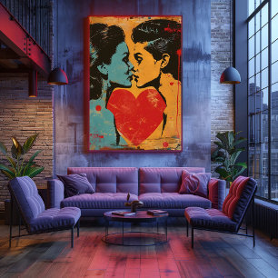 Foto Pop Art Elegante: Amor Entre Mujeres