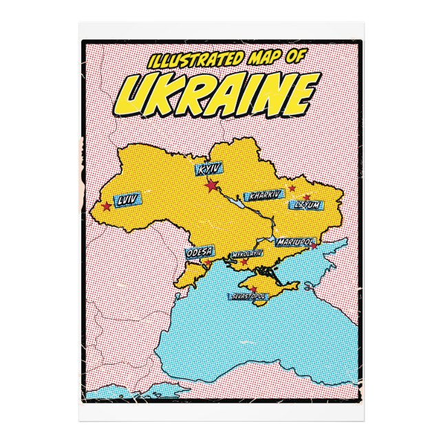 Foto Pop Art Ilustrado Ucrania  (Frente)