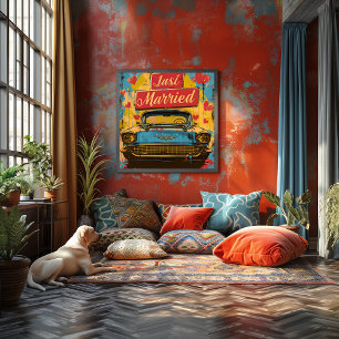 Foto Pop Art: Just Married Retro