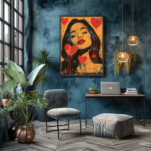 Foto Pop Art Romántico: Mirada Seductora