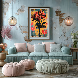 Foto Pop Art Romántico: Ramo de Rosas