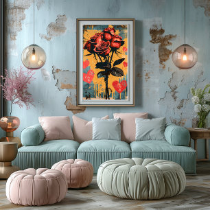 Foto Pop Art Romántico: Ramo de Rosas
