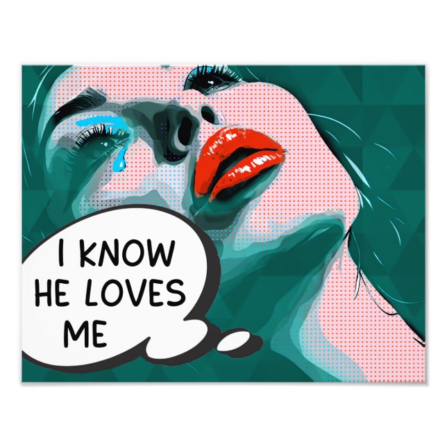 Foto Pop Art Sé Que Me Ama Arte Mixto (Frente)