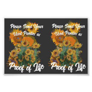 Foto Por favor, envíe sus bragas uscas usadas como prue