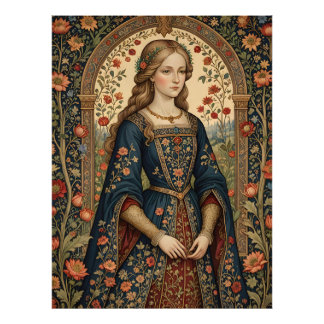 Foto Portrait Dame au jardin moyen-âge renaissance