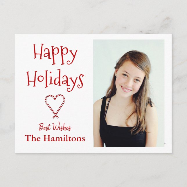 Foto postal con corazón de candén verde (Anverso)