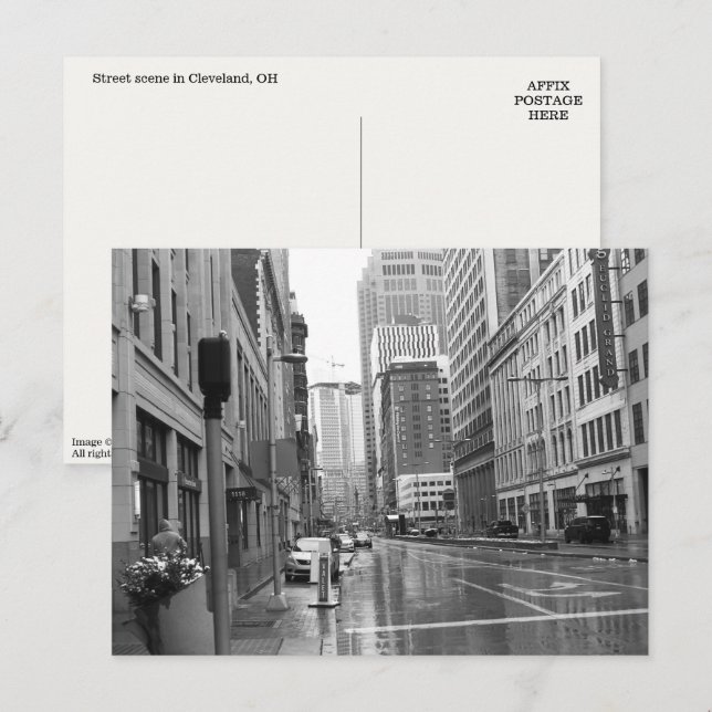 Foto postal de la escena del centro de Cleveland,  (Anverso / Reverso)