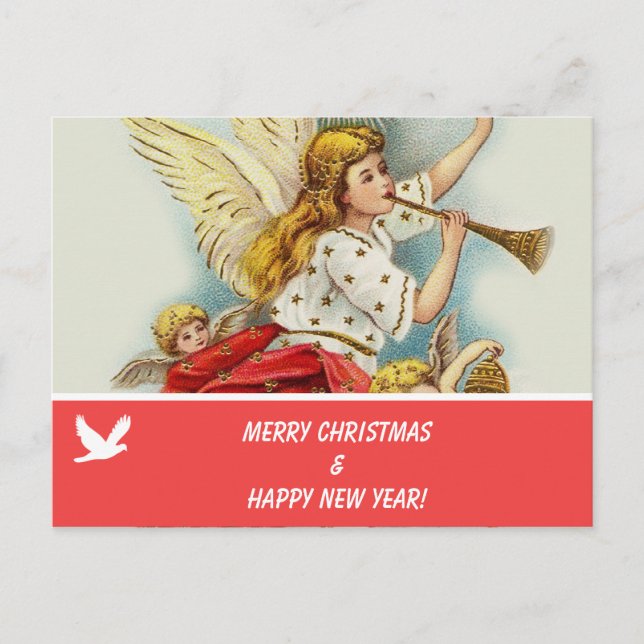 Foto postal de la familia Feliz Navidad (Anverso)