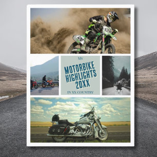 Foto postal de su motociclista de motor