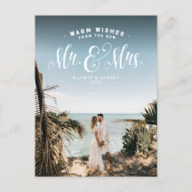 Foto postal del Sr. y la Sra. de vacaciones recién