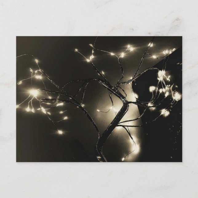 foto postal en blanco y negro con luces abstractas (Anverso)