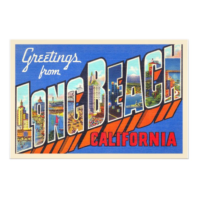 Foto Postcarta grande de Long Beach California (Frente)