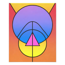 Foto Póster abstracto geométrico de círculos y líneas c