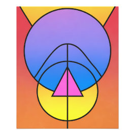 Foto Póster abstracto geométrico de círculos y líneas c