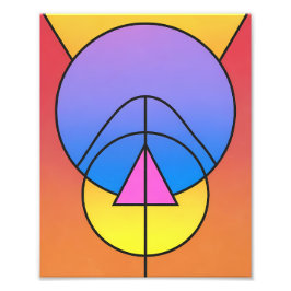 Foto Póster abstracto geométrico de círculos y líneas c