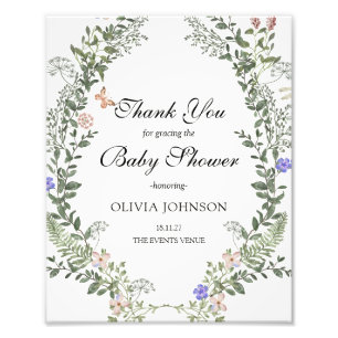 Foto Poster Baby Shower neutral de sexo de Boho verde s