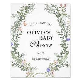 Foto Poster Baby Shower neutral de sexo de Boho verde s