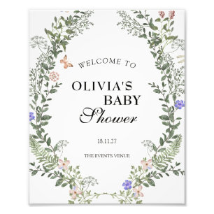 Foto Poster Baby Shower neutral de sexo de Boho verde s